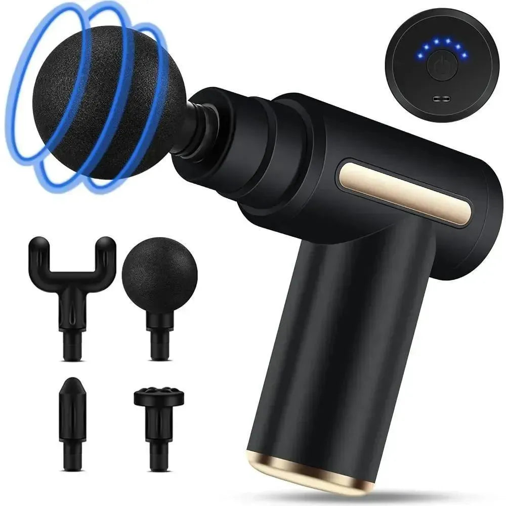 4-in-1 Gun Massager With 5 Speed Modes | Rechargeable Gun Massager Machine For Foot and Neck Massage