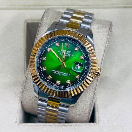 Rolex Oyster Perpetual Datejust - Luxury Watch Designed For Time Display And Daily Timekeeping Routine - Green Dial