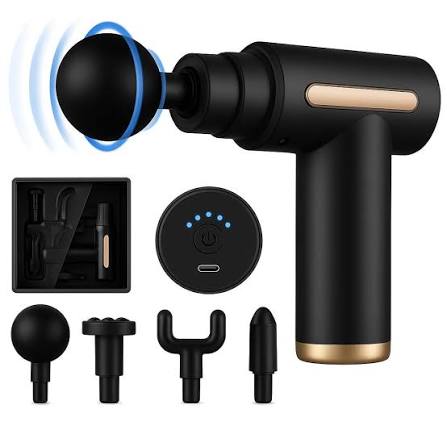 4-in-1 Gun Massager With 5 Speed Modes | Rechargeable Gun Massager Machine For Foot and Neck Massage