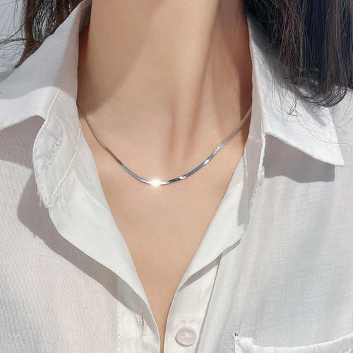 AWT-179 Thin Snake Chain – Elegant Stainless Steel Necklace, Stylish Jewellery Accessory for Women