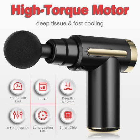 4-in-1 Gun Massager With 5 Speed Modes | Rechargeable Gun Massager Machine For Foot and Neck Massage