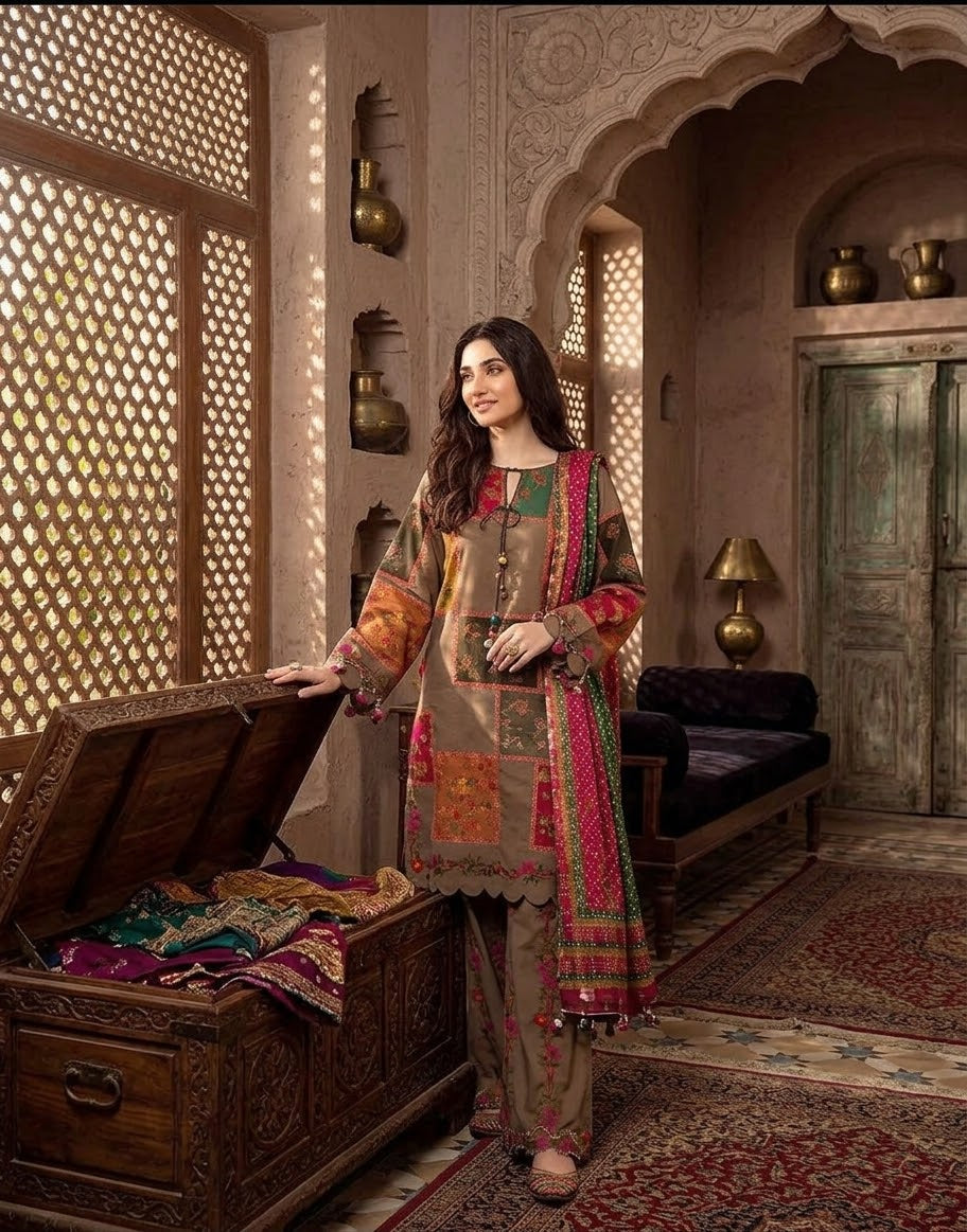 Trendy All-Over Digital Print Swiss Lawn 3 Piece Unstitched Dress with Soft Chiffon Dupatta – Lawn Collection 2026  Orbito mart | quality mai sb se agay
