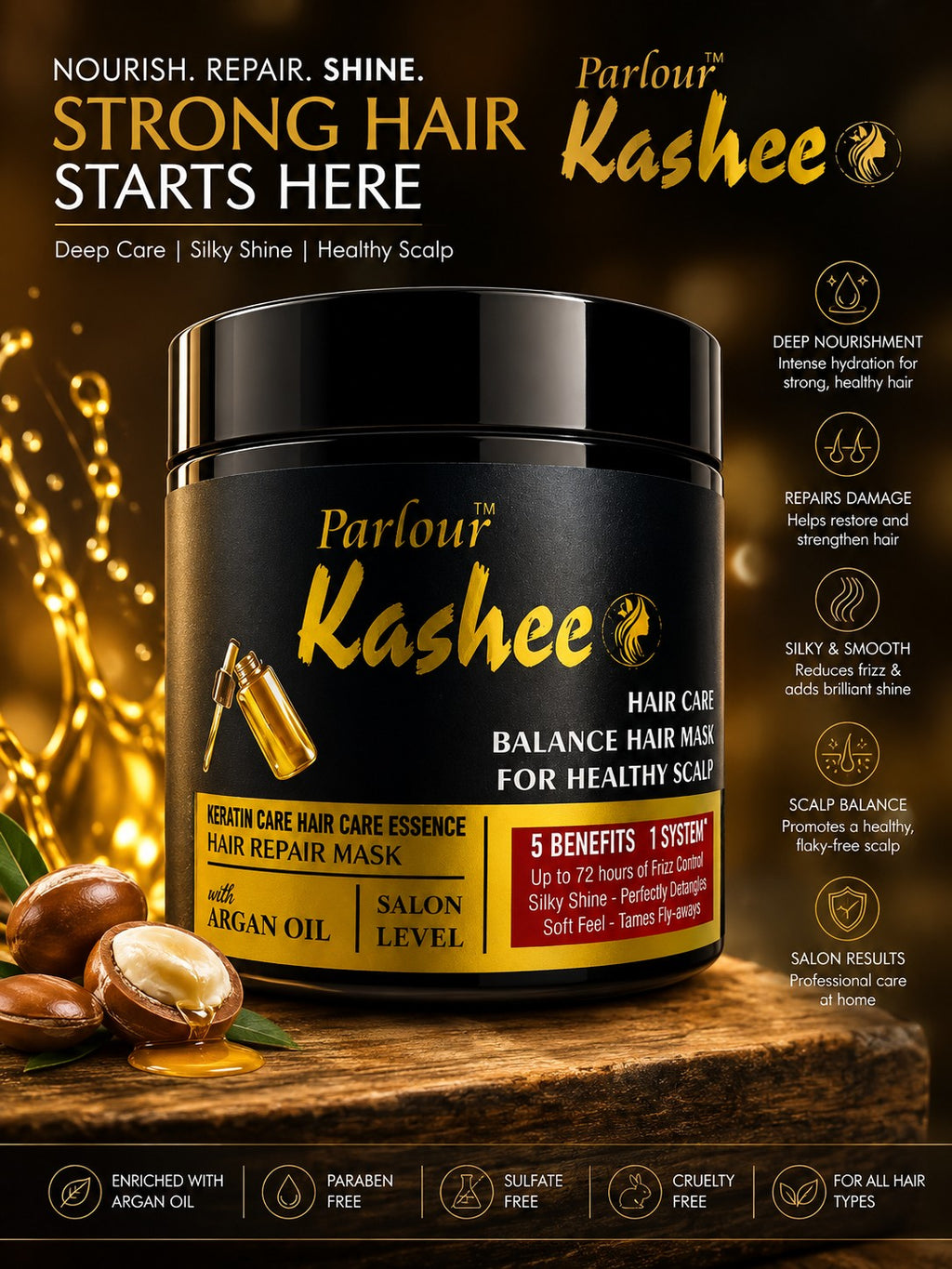 Kashee's All In 1 Foundation, Fixer, Face Powder, Loose Powder, 12 Pcs Lip Pencil Set, Hair Mask, Face Mask And Paint Stick Deal, Pack Of 8